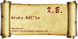 Kratz Béla névjegykártya